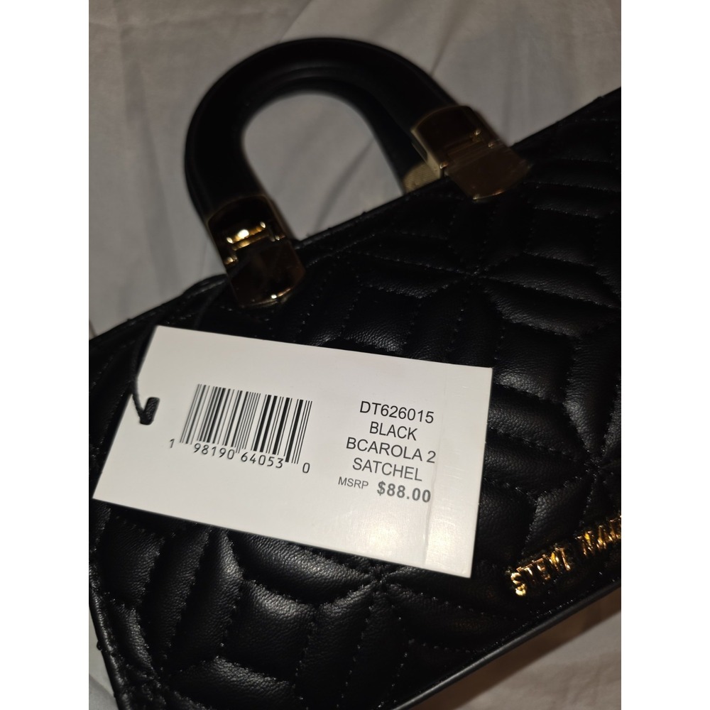 Steve Madden Small Black Purse. 9 1/2 " Wide, 5 1/2" Tall, Shoulder Strap.